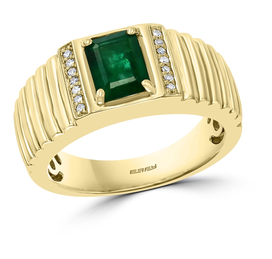 tsc.ca EFFY Men's 14K Yellow Gold Diamond & Emerald Ring