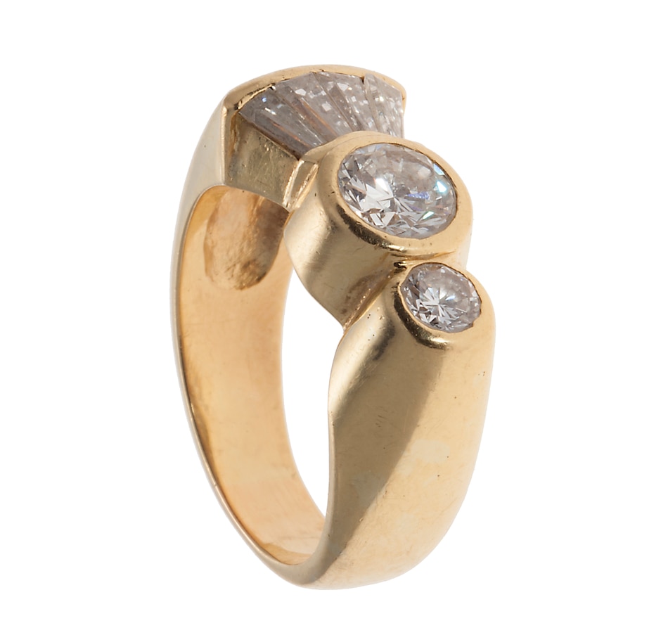 Jewellery - Rings - Cluster - 18KT Yellow Gold 1.77 Carat Fancy Round ...