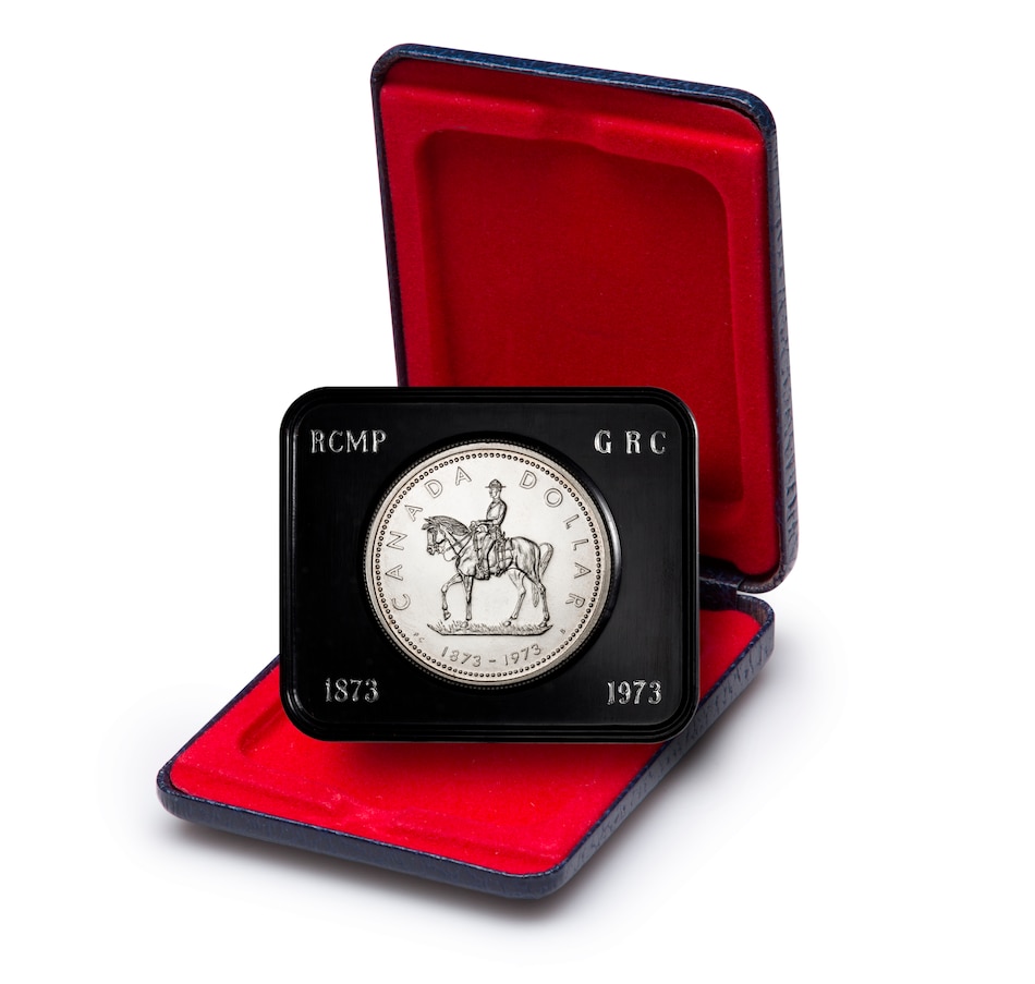 Image 687841_ALTMORE5.jpg, Product 687-841 / Price $1,995.00, 2020 $100 Fine Silver 3D Sculpture Coin RCMP Musical Ride plus Bonus 1973 RCMP Commemorative Silver Dollar from Royal Canadian Mint (RCM) on TSC.ca's Coins department