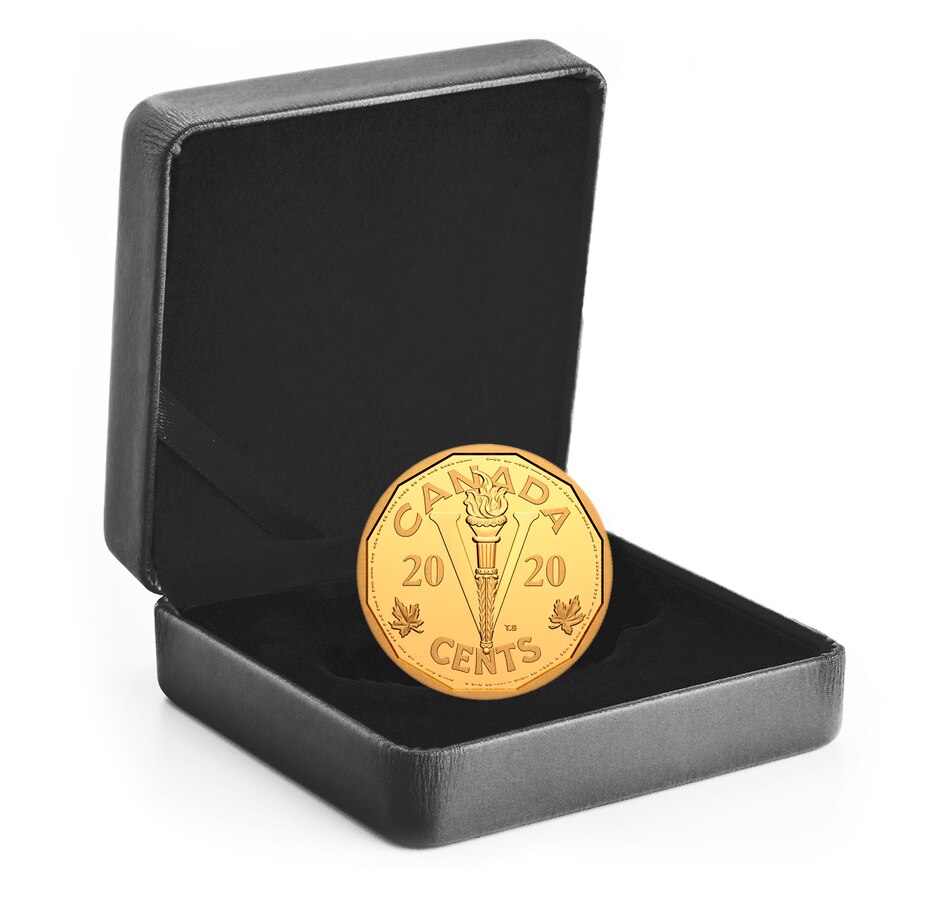Image 687843_ALTMORE3.jpg, Product 687-843 / Price $3,899.95, 2020 Pure Gold Victory Nickel End of WWII plus Uncirculated Original 1943 5-Cent Coin from The Coin Show with Steven Bromberg on TSC.ca's Coins department