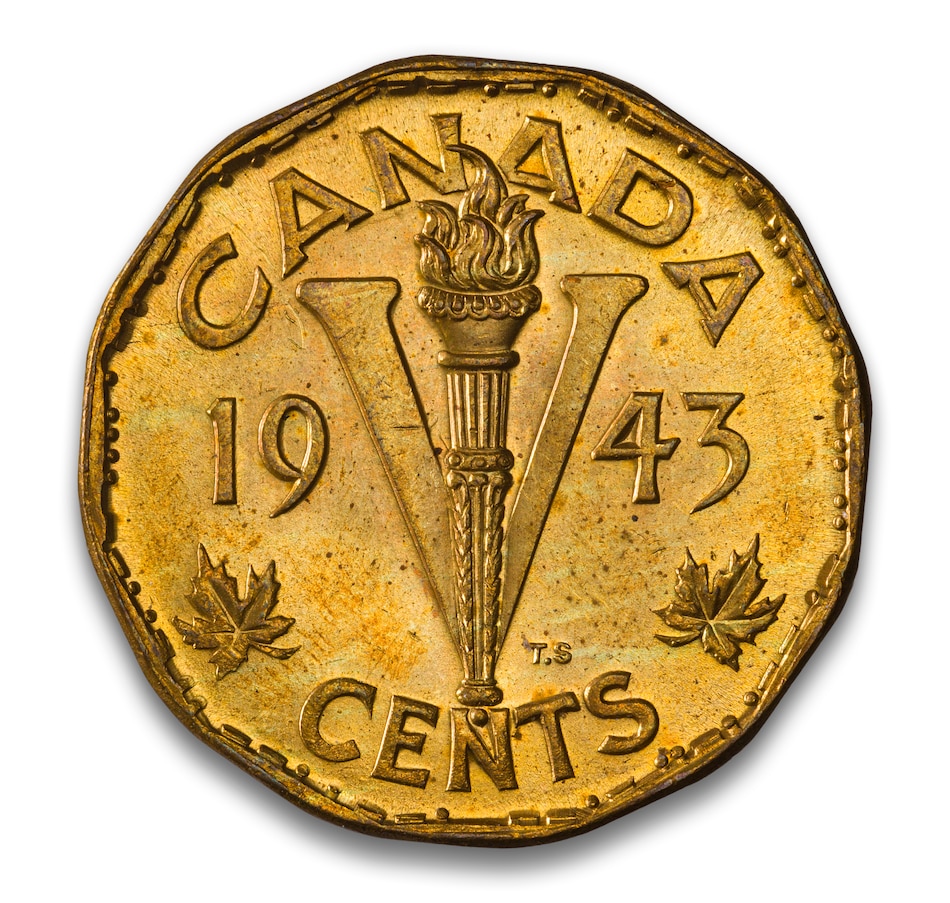 Image 687843_ALTMORE4.jpg, Product 687-843 / Price $3,899.95, 2020 Pure Gold Victory Nickel End of WWII plus Uncirculated Original 1943 5-Cent Coin from The Coin Show with Steven Bromberg on TSC.ca's Coins department