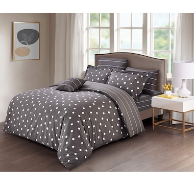 North Home Clariden 100% Cotton 4-Piece Duvet Cover Set