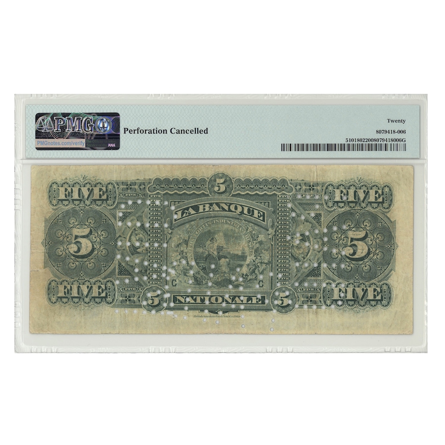 Image 688882_ALTMORE1.jpg, Product 688-882 / Price $1,895.00, National Bank/La Banque Nationale PMG Certified Very Fine 20 S/N 50071 pp C - Cancelled from Canadian Coin & Currency on TSC.ca's Coins department