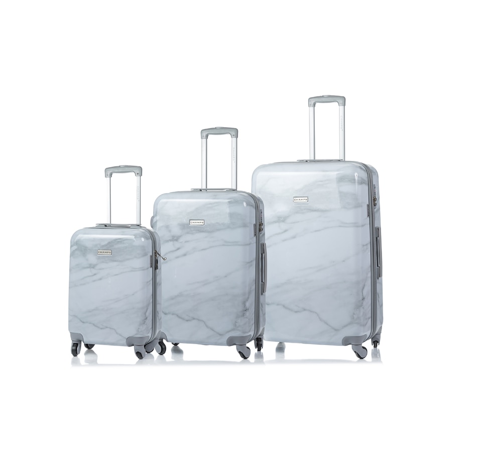 Image 689140_WHT.jpg, Product 689-140 / Price $332.99, Champs Luggage Carrera Collection 3-Piece Hard Side Spinner Expandable Luggage Set from Champs on TSC.ca's Home & Garden department