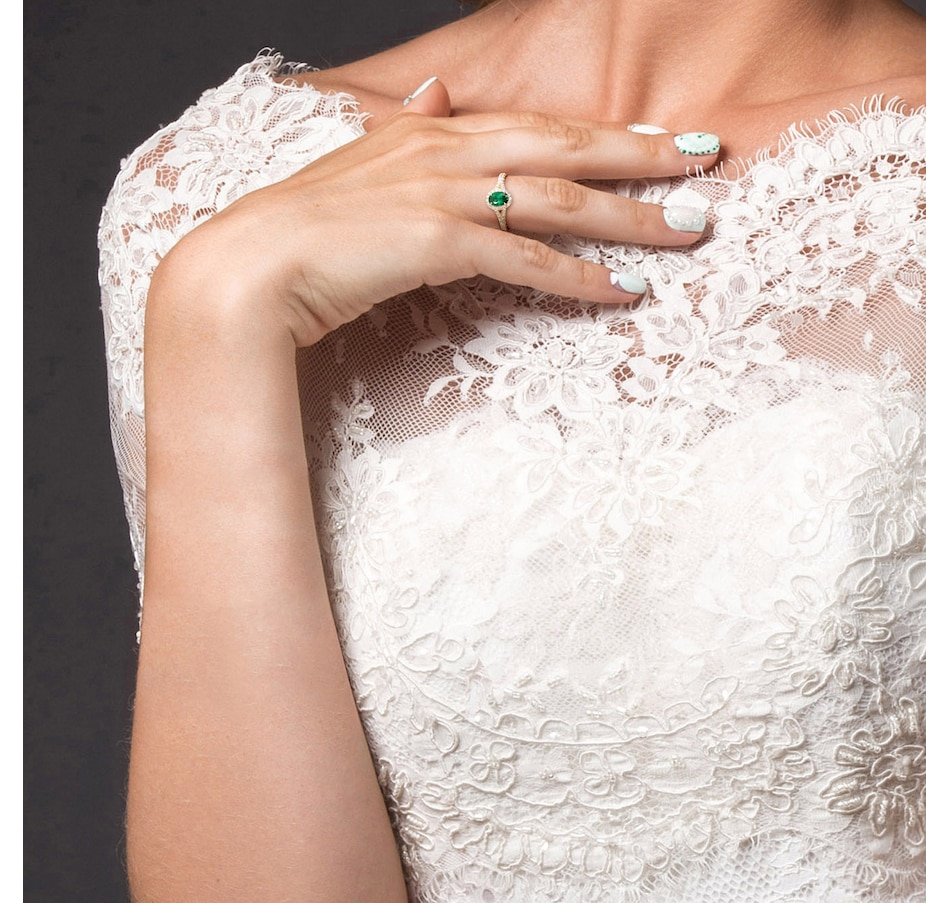 Image 691784_ALTMORE4.jpg, Product 691-784 / Price $2,599.99, 14K Yellow Gold Oval Emerald & Diamond Halo Split Shank Ring from The Vault on TSC.ca's Jewellery department
