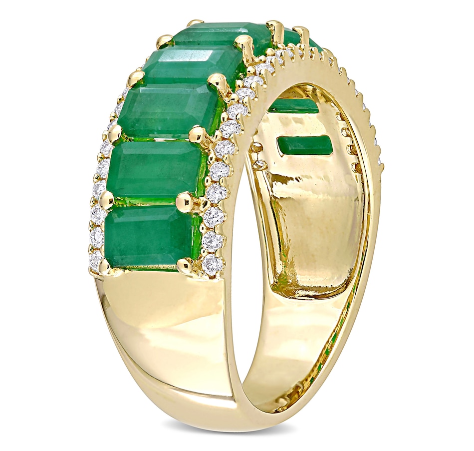 Image 691791_ALTMORE1.jpg, Product 691-791 / Price $3,044.99, 14K Yellow Gold Octagon Emerald & Diamond Semi Eternity Band from The Vault on TSC.ca's Jewellery department