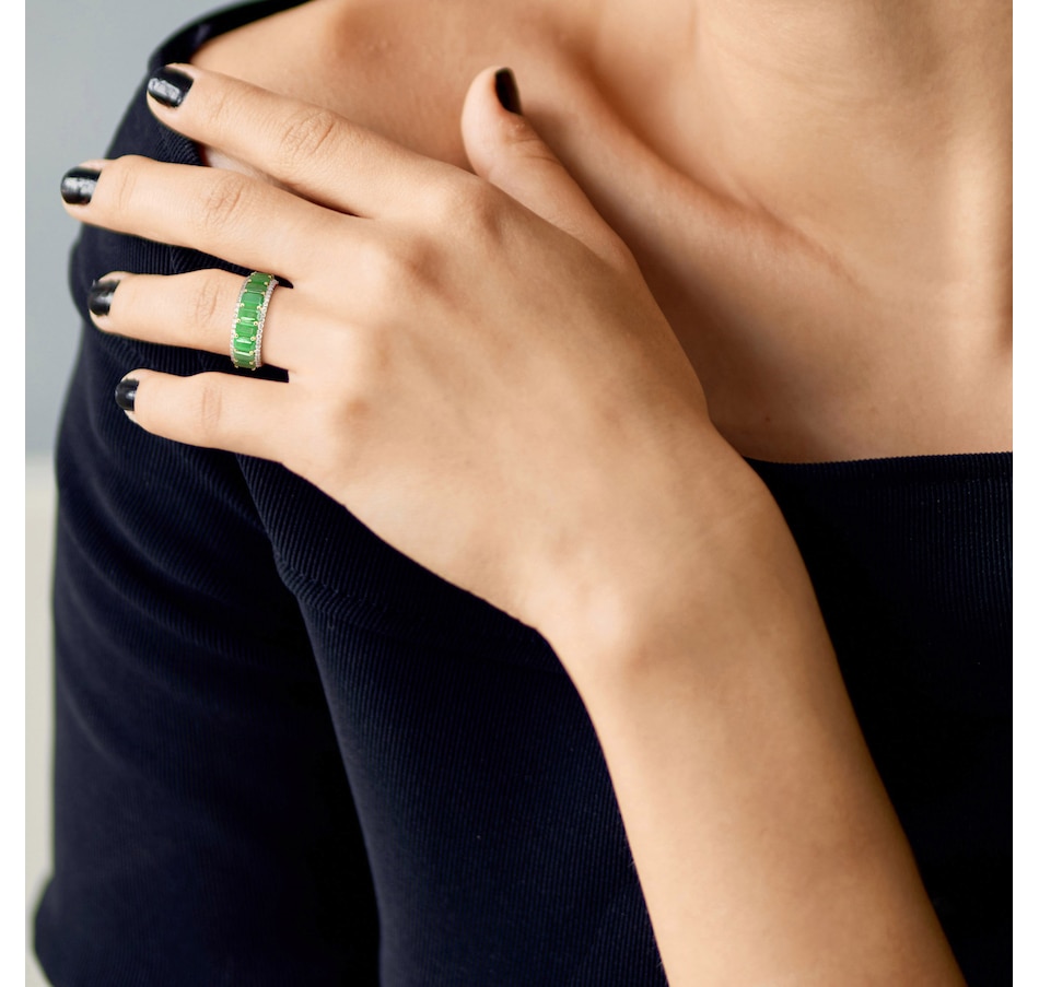 Image 691791_ALTMORE3.jpg, Product 691-791 / Price $3,044.99, 14K Yellow Gold Octagon Emerald & Diamond Semi Eternity Band from The Vault on TSC.ca's Jewellery department