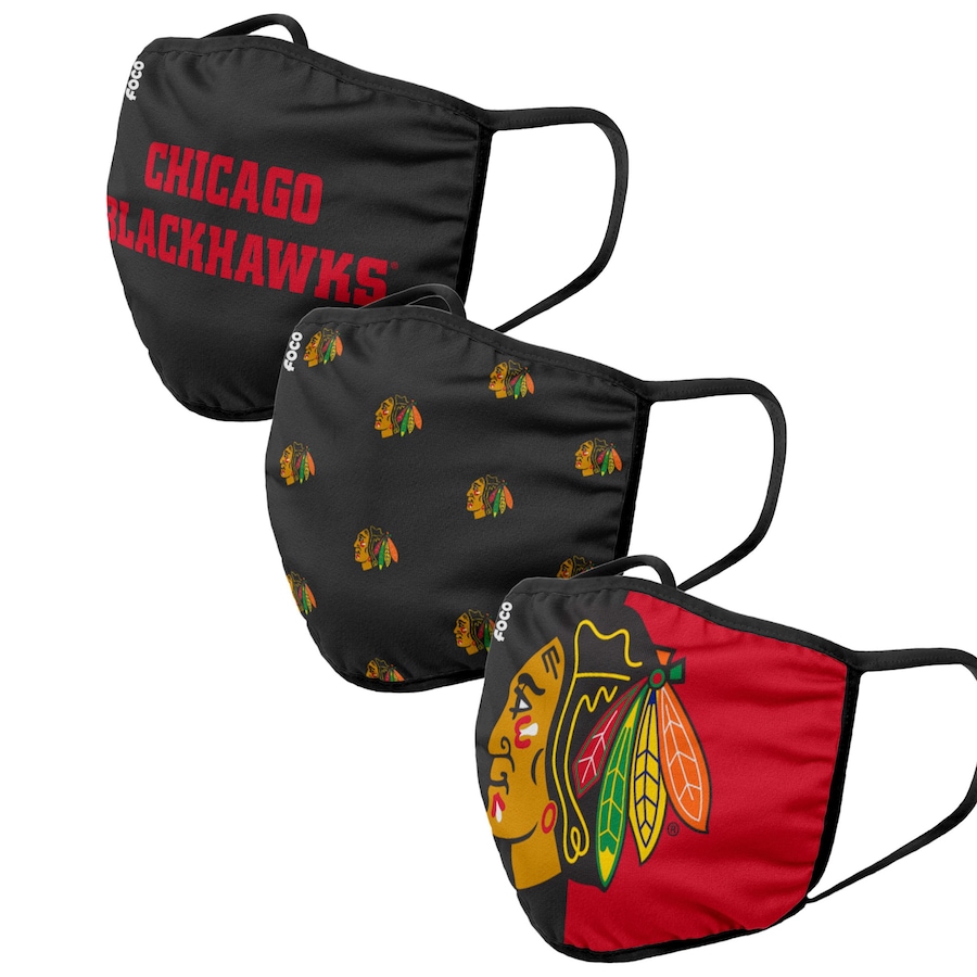 Image 693329.jpg, Product 693-329 / Price $38.99, Unisex Chicago Blackhawks NHL Reusable Face Covers (3-Pack)  on TSC.ca's Fashion department