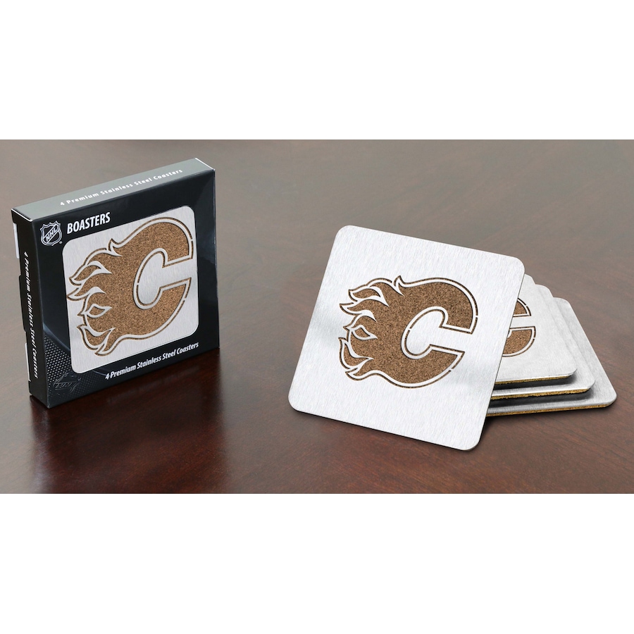 Image 694125.jpg, Product 694-125 / Price $19.99, NHL Calgary Flames Boaster Coasters- Set of 4 from DPI Sports on TSC.ca's Health & Fitness department