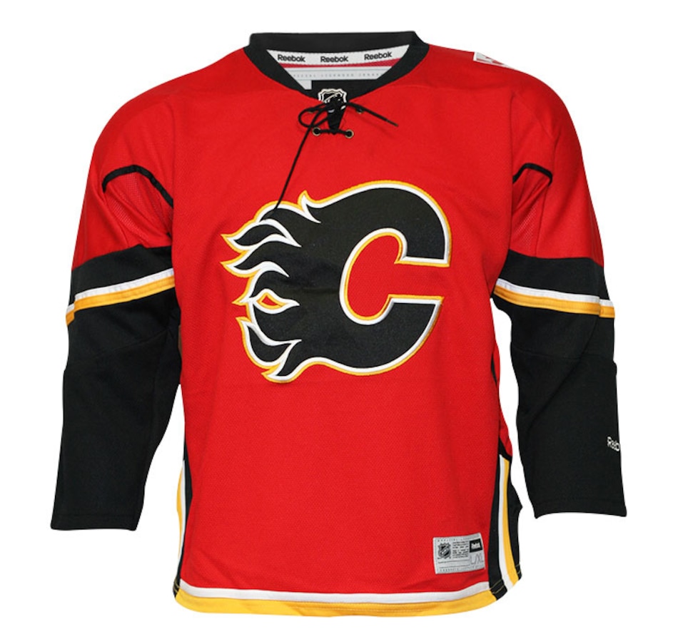 Image 694332.jpg , Product 694-332 / Price $89.99 , NHL Calgary Flames Team Colour Premier Home Youth Jersey from Reebok on TSC.ca's Health & Fitness department