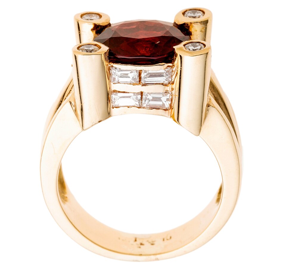 Image 698024_ALTMORE1.jpg, Product 698-024 / Price $1,795.00, 14KT Yellow Gold 3.40 Carat Oval Shaped Garnet Ring with .80 Carats of Diamonds from Estate Originals on TSC.ca's Jewellery department