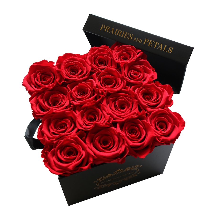 Image 698095_RED.jpg, Product 698-095 / Price $249.00, Prairies and Petals Signature Square Arrangement with Parisian Style Black Box from Prairies And Petals on TSC.ca's Home & Garden department
