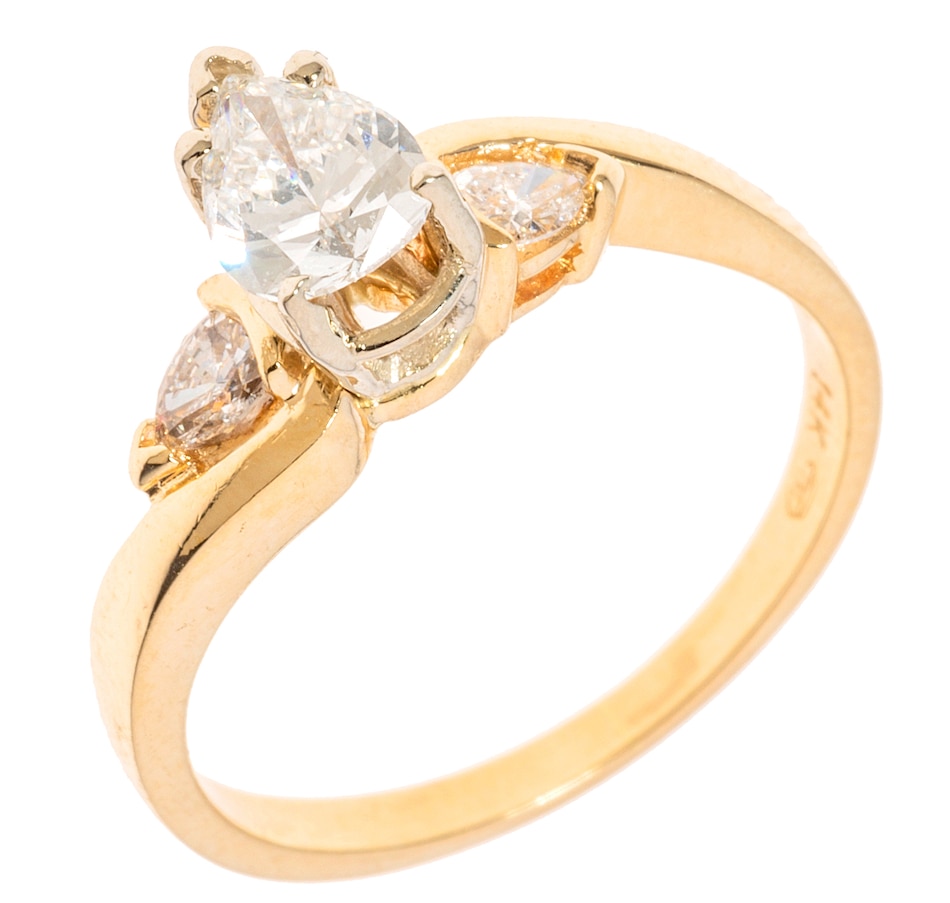 Image 699151.jpg, Product 699-151 / Price $2,350.00, 14K Yellow and White Gold Pear Shaped Diamond Ring, 0.69 ctw from Estate Originals on TSC.ca's Jewellery department