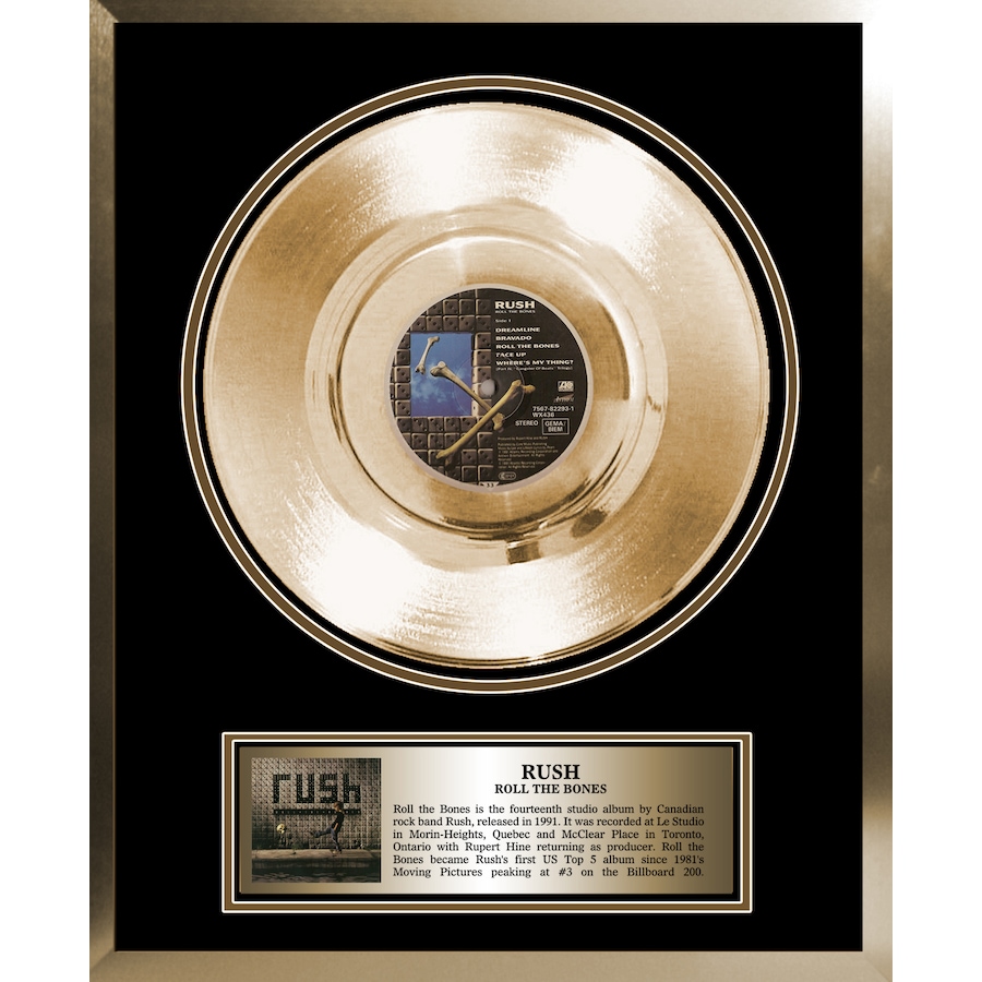 Image 699978.jpg, Product 699-978 / Price $199.99, Frameworth Rush Framed Gold Album - Roll The Bones from Frameworth on TSC.ca's Sports department