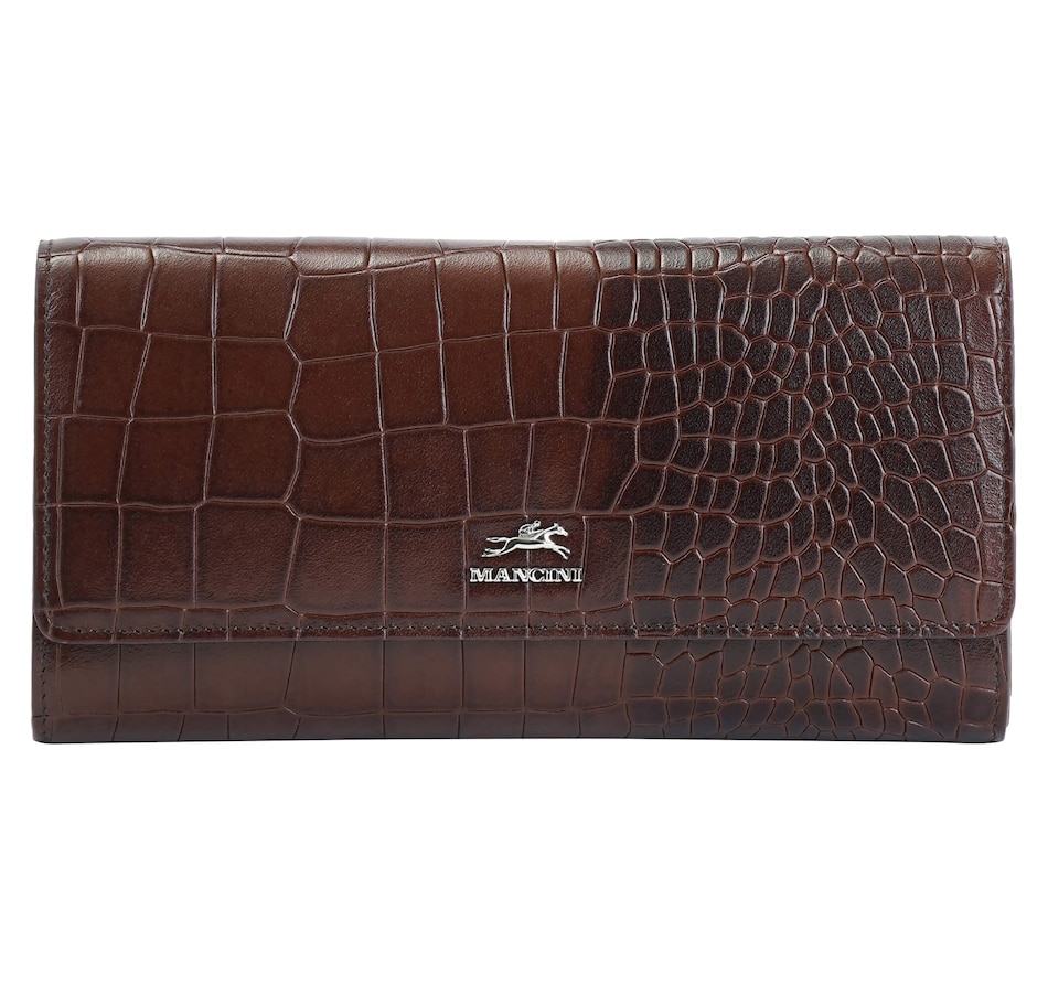 Image 701020_BRNC.jpg, Product 701-020 / Price $99.99, Mancini Quad Fold Wallet With Enhanced RFID Security from Mancini Fine Leather on TSC.ca's Fashion department