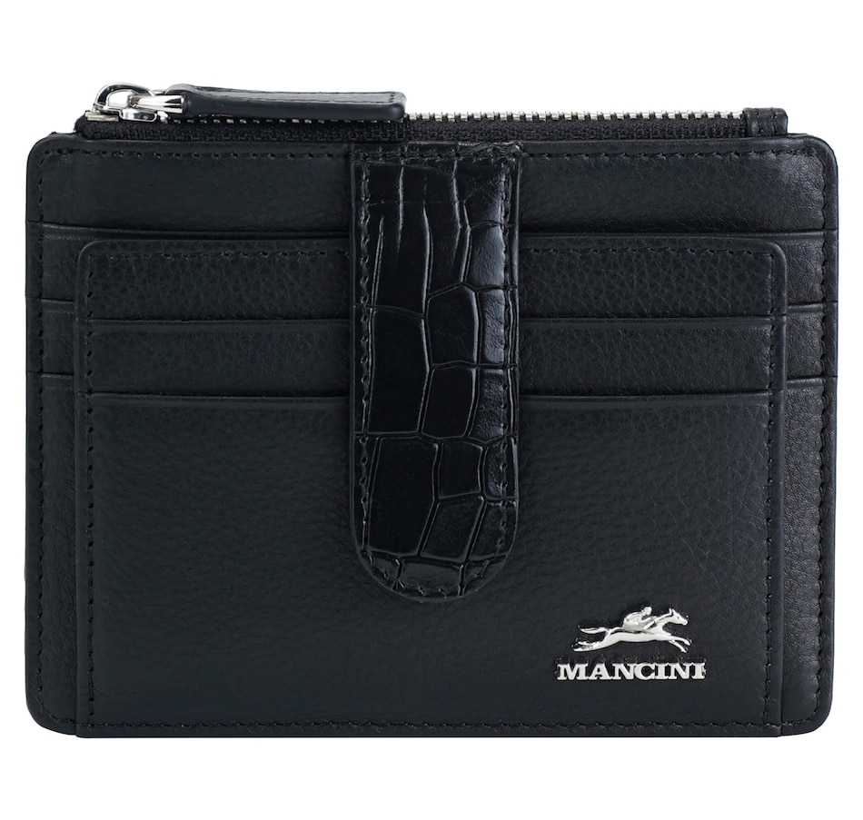 Image 701023_BLKC.jpg, Product 701-023 / Price $47.99, Mancini Card Case With Enhanced RFID Protection Croco from Mancini Fine Leather on TSC.ca's Fashion department