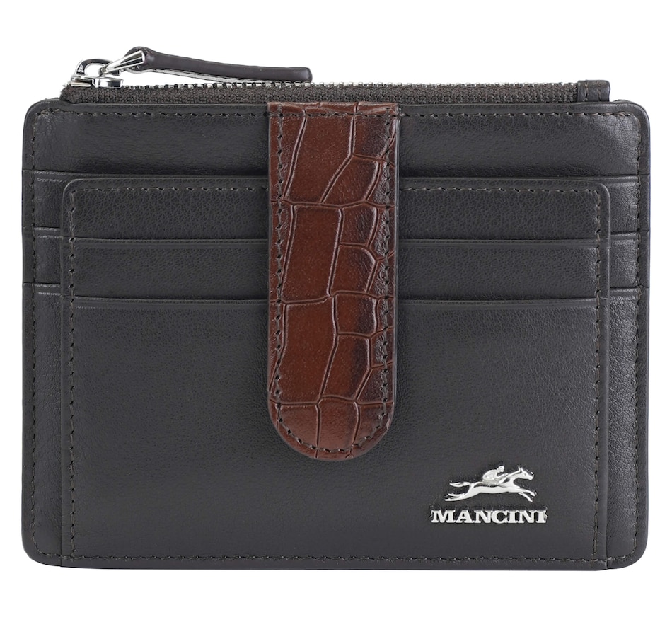 Image 701023_BRNC.jpg, Product 701-023 / Price $47.99, Mancini Card Case With Enhanced RFID Protection Croco from Mancini Fine Leather on TSC.ca's Fashion department