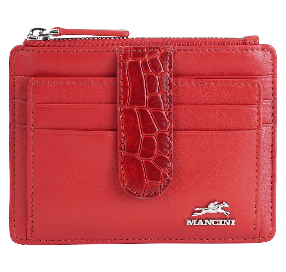 Image 701023_RDCRO.jpg, Product 701-023 / Price $47.99, Mancini Card Case With Enhanced RFID Protection Croco from Mancini Fine Leather on TSC.ca's Fashion department