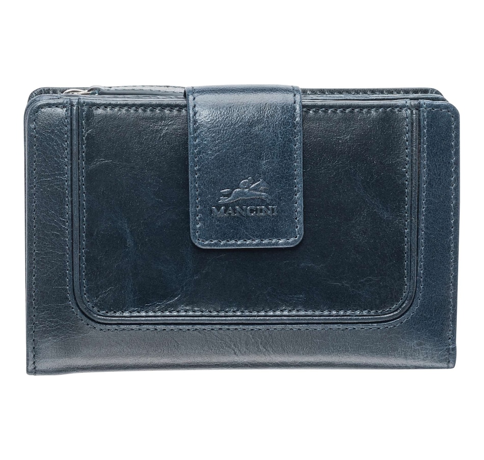 Image 701028_BLU.jpg, Product 701-028 / Price $89.99, Mancini RFID Secure Medium Clutch Wallet from Mancini Fine Leather on TSC.ca's Fashion department
