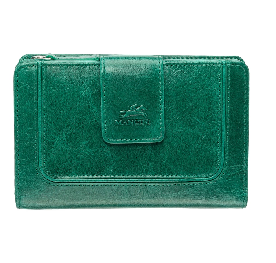 Image 701028_GRN.jpg, Product 701-028 / Price $89.99, Mancini RFID Secure Medium Clutch Wallet from Mancini Fine Leather on TSC.ca's Fashion department