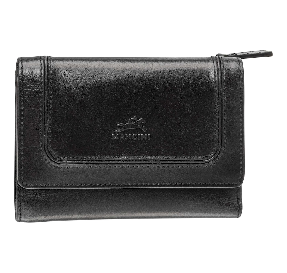 Image 701030_BLK.jpg, Product 701-030 / Price $75.99, Mancini RFID Secure Medium Clutch Wallet from Mancini Fine Leather on TSC.ca's Fashion department