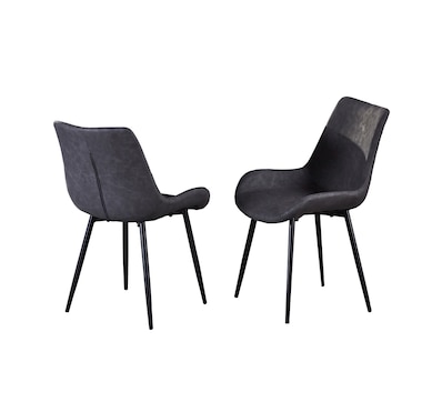 Titus Grey Suede Parson Chairs (Set of 2)