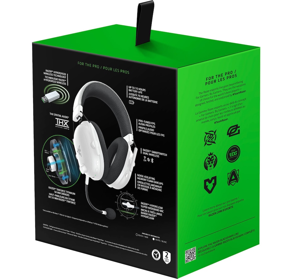 Image 701127_ALTMORE7.jpg, Product 701-127 / Price $289.99, Razer BlackShark V2 Pro (2023) - Wireless E-Sports Headset (white) from Razer on TSC.ca's Electronics department