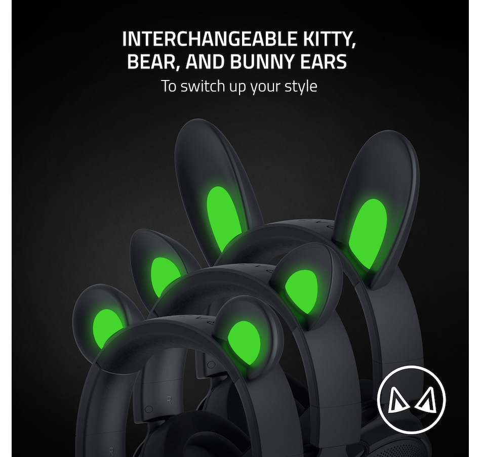 Image 701129_ALTMORE10.jpg, Product 701-129 / Price $289.99, Razer Kraken Kitty Edition V2 Pro Wired RGB Headset with Interchangeable Ears (black) from Razer on TSC.ca's Electronics department