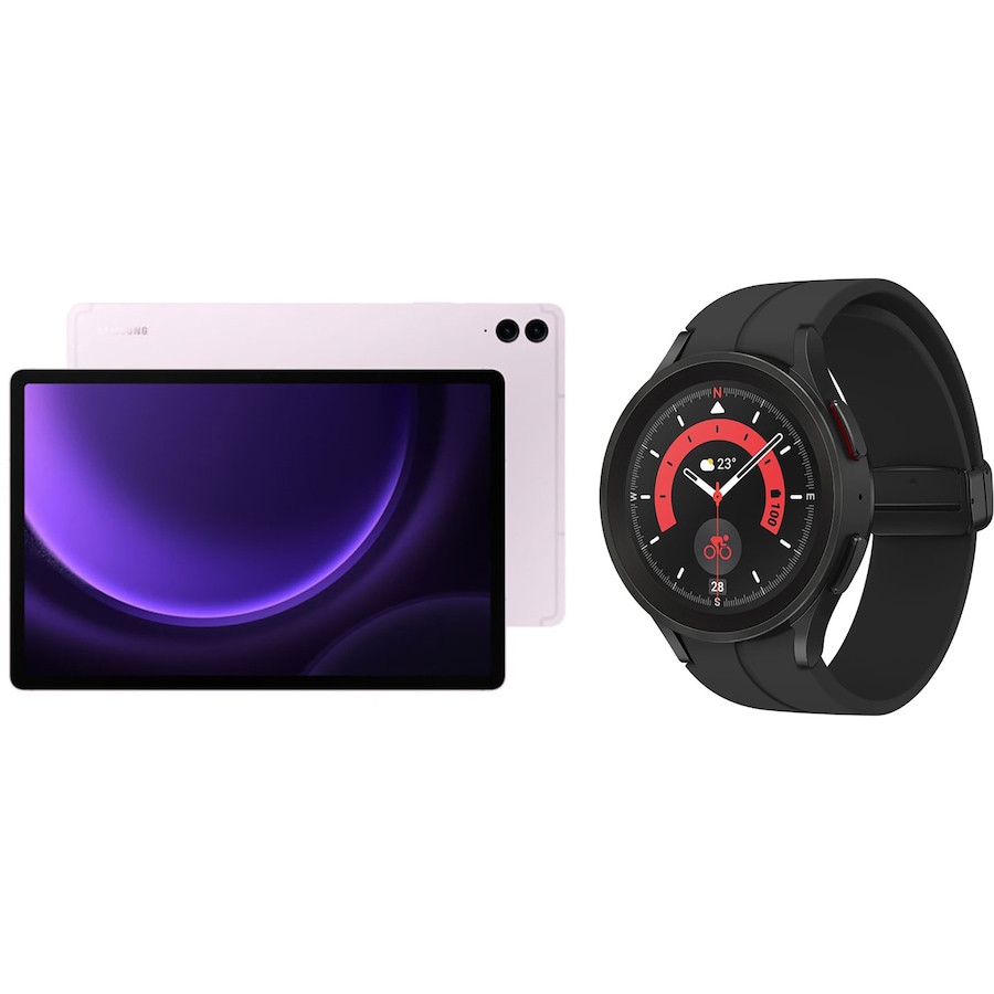 Image 701188.jpg, Product 701-188 / Price $1,512.38, Samsung Galaxy Tab S9 FE+ (128 GB, light pink) and Watch5 Pro BT 45 mm (black) from Samsung on TSC.ca's Electronics department
