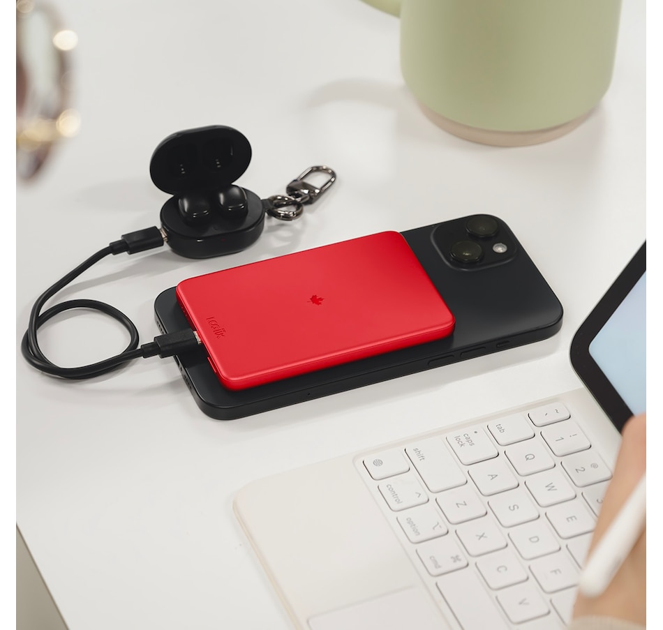 Image 701219_ALTMORE3.jpg, Product 701-219 / Price $59.99, Logiix Piston Power 5,000-mAh Slim Mag Special Edition (Canada red) from Logiix on TSC.ca's Electronics department