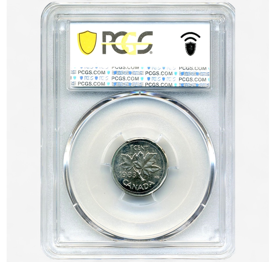Image 701358_ALTMORE1.jpg, Product 701-358 / Price $749.95, Rare Canadian Major Error Coin: Uncirculated 1983 Cent Struck on 10-Cent Blank, PCGS Certified MS-64 from Canadian Coin & Currency on TSC.ca's Coins department