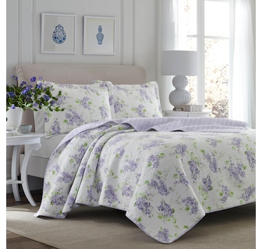 LAURA ASHLEY BRAMBLE Bedding Lot Patchwork Quilt Twin Purple Berry 5  Pillows $160.00 - PicClick