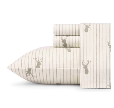 Eddie Bauer Deer Lodge 100% Cotton Flannel Sheet Set
