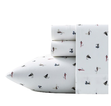 Eddie Bauer Fishing Flies 100% Cotton Sheet Set