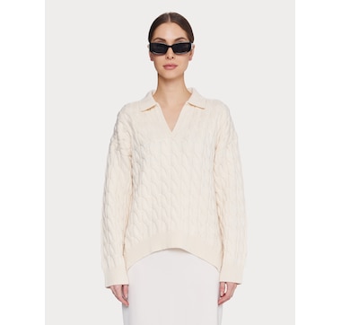 Amanda Maria The Braided Polo Sweater