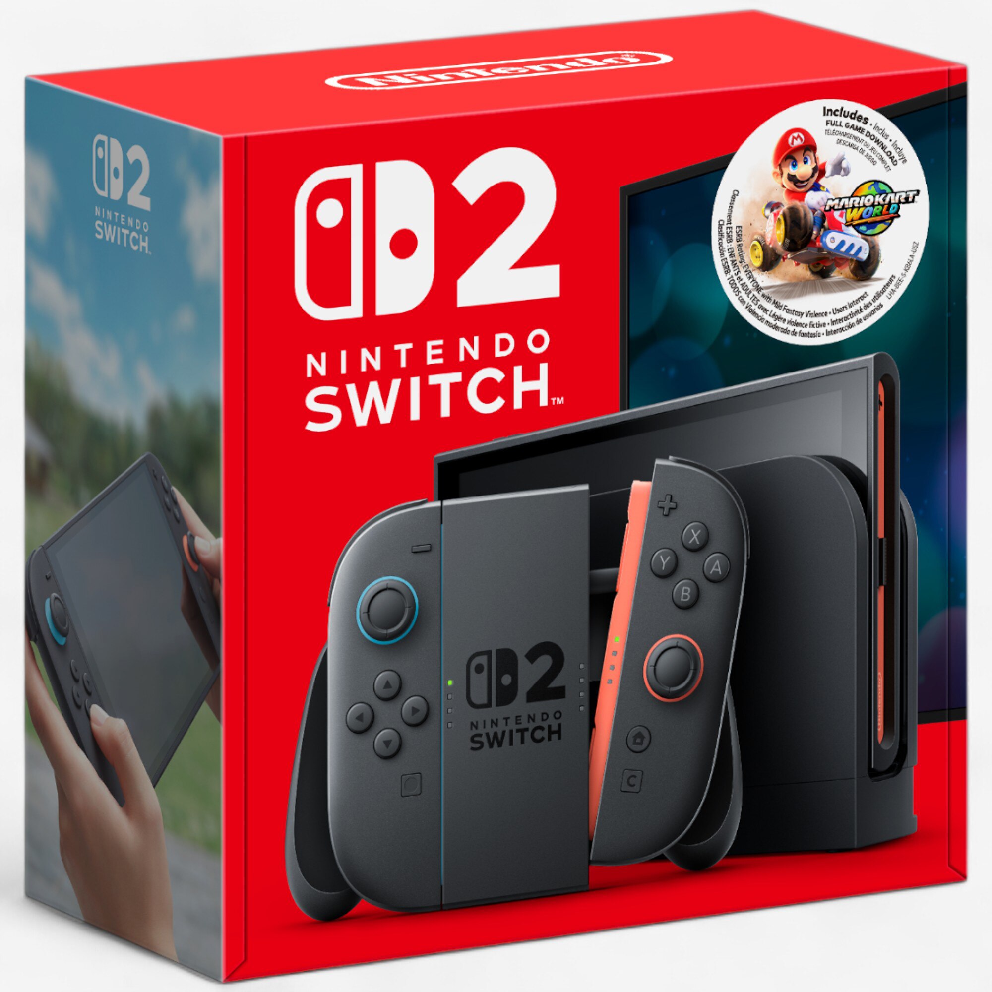 Nintendo Switch 2 Mario Kart Bundle with Pro Controller, 256