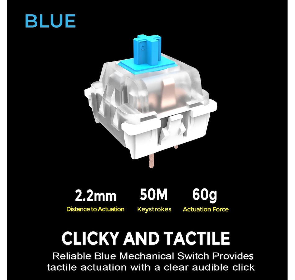 Image 701524_ALTMORE2.jpg, Product 701-524 / Price $72.99, Adesso Multi-OS Mechanical Keyboard with Copilot AI Hotkey from Adesso on TSC.ca's Electronics department