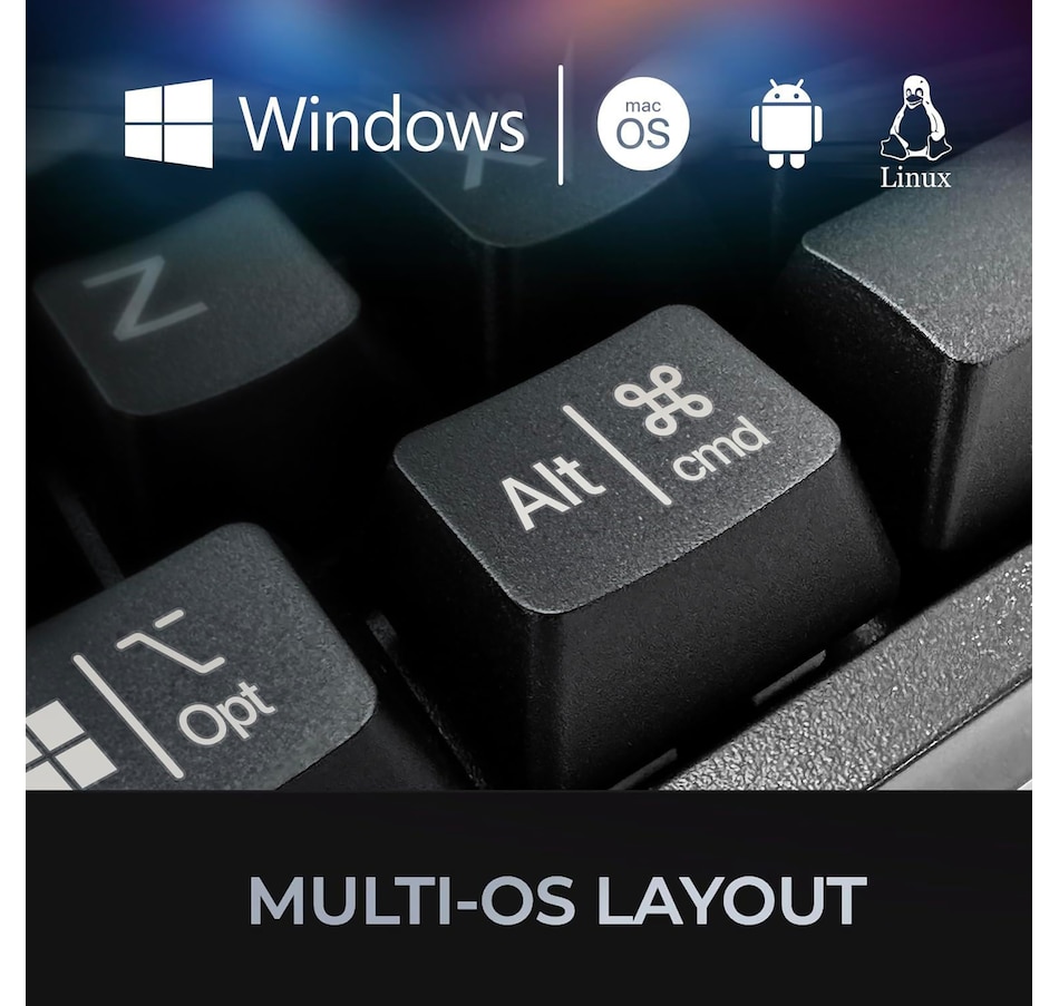 Image 701524_ALTMORE4.jpg, Product 701-524 / Price $72.99, Adesso Multi-OS Mechanical Keyboard with Copilot AI Hotkey from Adesso on TSC.ca's Electronics department