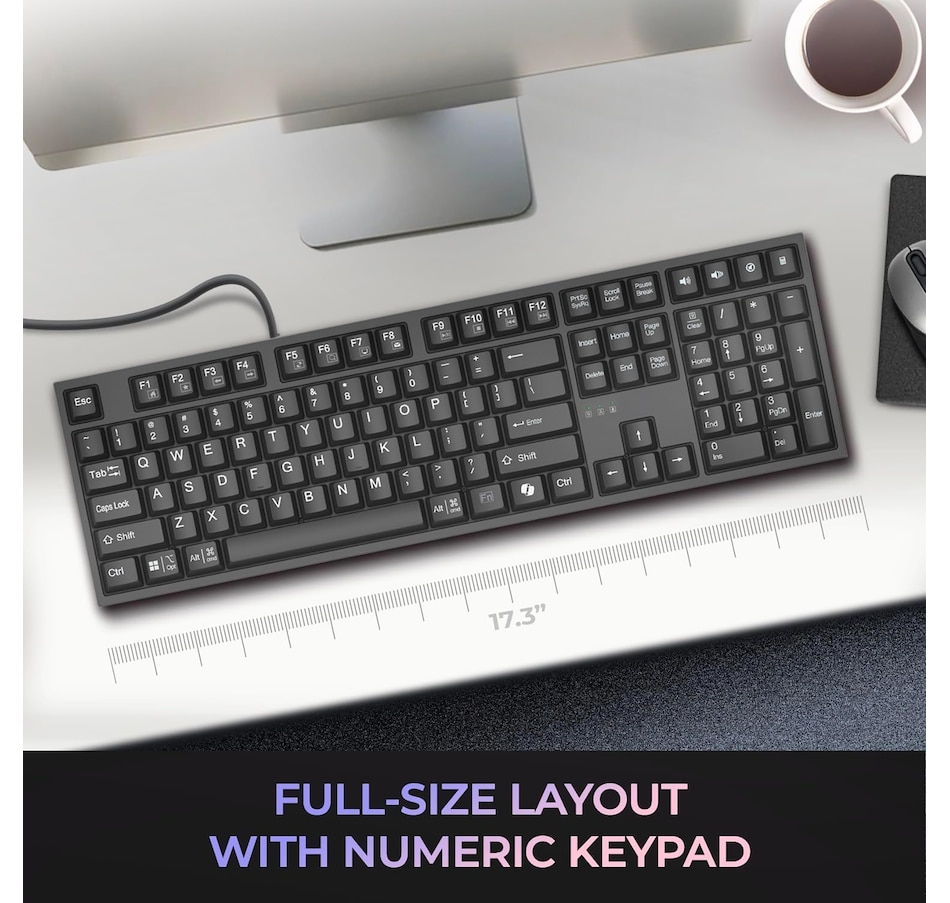 Image 701524_ALTMORE6.jpg, Product 701-524 / Price $72.99, Adesso Multi-OS Mechanical Keyboard with Copilot AI Hotkey from Adesso on TSC.ca's Electronics department