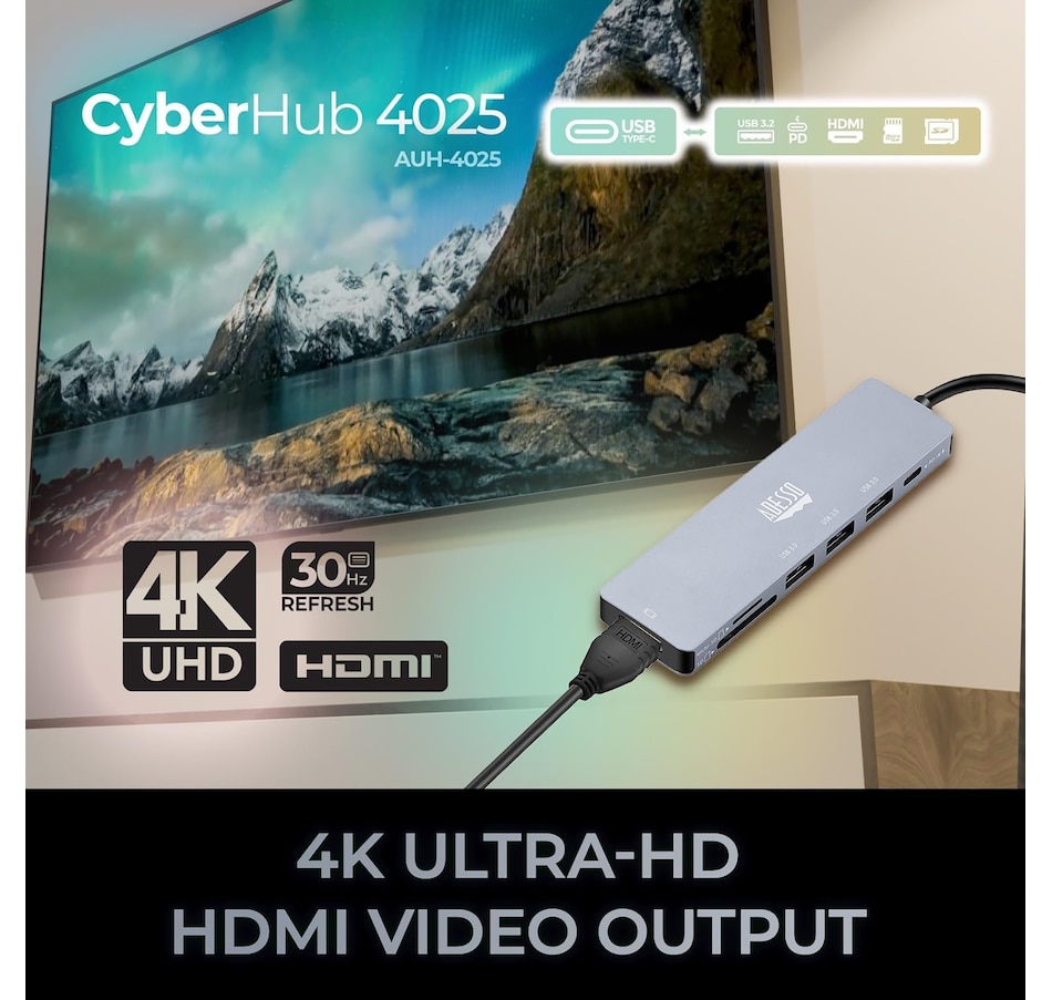 Image 701527_ALTMORE3.jpg, Product 701-527 / Price $64.99, Adesso USB C Docking Station Multiport Adapter Type C Hub 7-in-1 from Adesso on TSC.ca's Electronics department