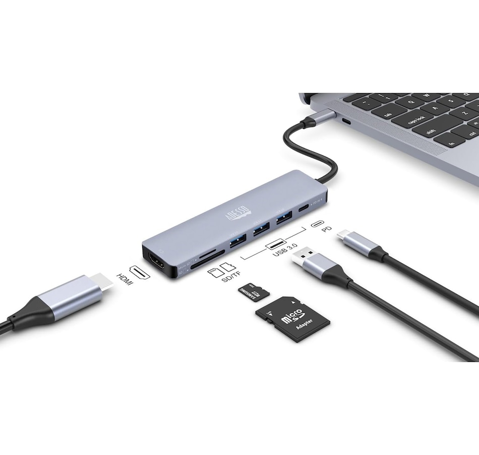 Image 701527_ALTMORE7.jpg, Product 701-527 / Price $64.99, Adesso USB C Docking Station Multiport Adapter Type C Hub 7-in-1 from Adesso on TSC.ca's Electronics department