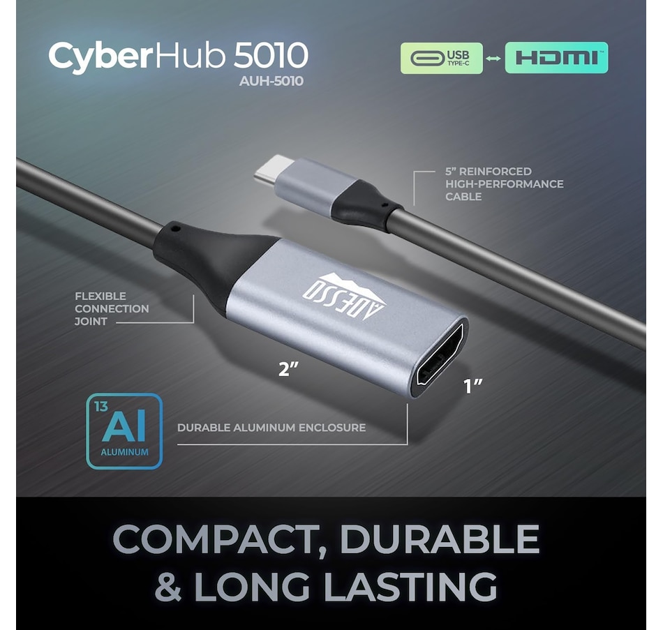 Image 701528_ALTMORE2.jpg, Product 701-528 / Price $39.99, Adesso USB-C to HDMI Adapter from Adesso on TSC.ca's Electronics department