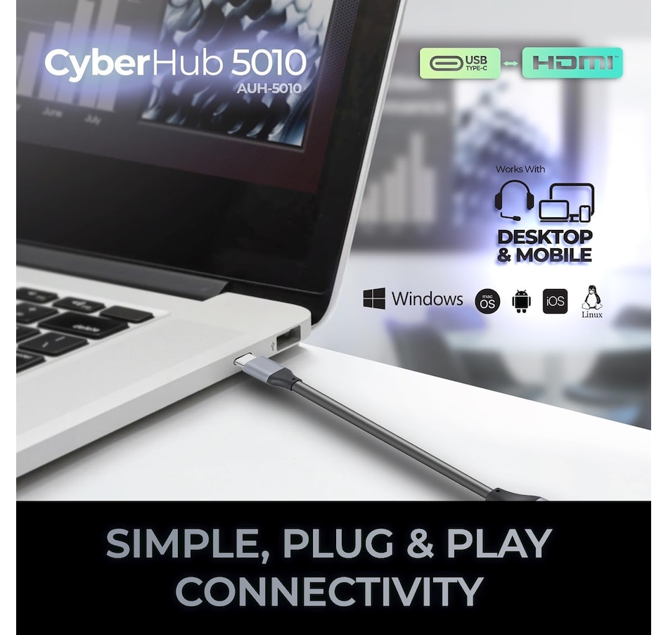 Image 701528_ALTMORE3.jpg, Product 701-528 / Price $39.99, Adesso USB-C to HDMI Adapter from Adesso on TSC.ca's Electronics department