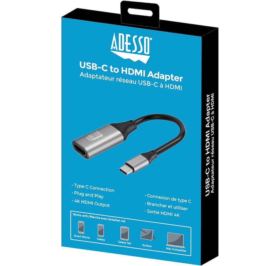Image 701528_ALTMORE7.jpg, Product 701-528 / Price $39.99, Adesso USB-C to HDMI Adapter from Adesso on TSC.ca's Electronics department