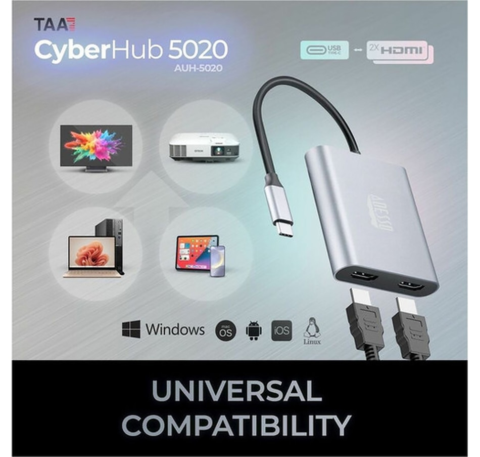 Image 701529_ALTMORE3.jpg, Product 701-529 / Price $74.99, Adesso HDMI Splitter from Adesso on TSC.ca's Electronics department