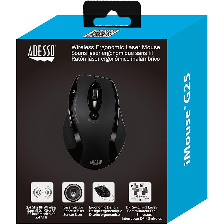 Image 701536_ALTMORE5.jpg, Product 701-536 / Price $49.99, Adesso Wireless Ergonomic RF Laser Mouse from Adesso on TSC.ca's Electronics department