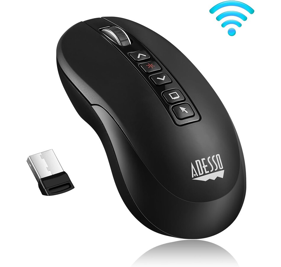Image 701538_ALTMORE1.jpg, Product 701-538 / Price $119.99, Adesso iMouse P40 Wireless Air Mouse Presentation Clicker with Laser Pointer from Adesso on TSC.ca's Electronics department