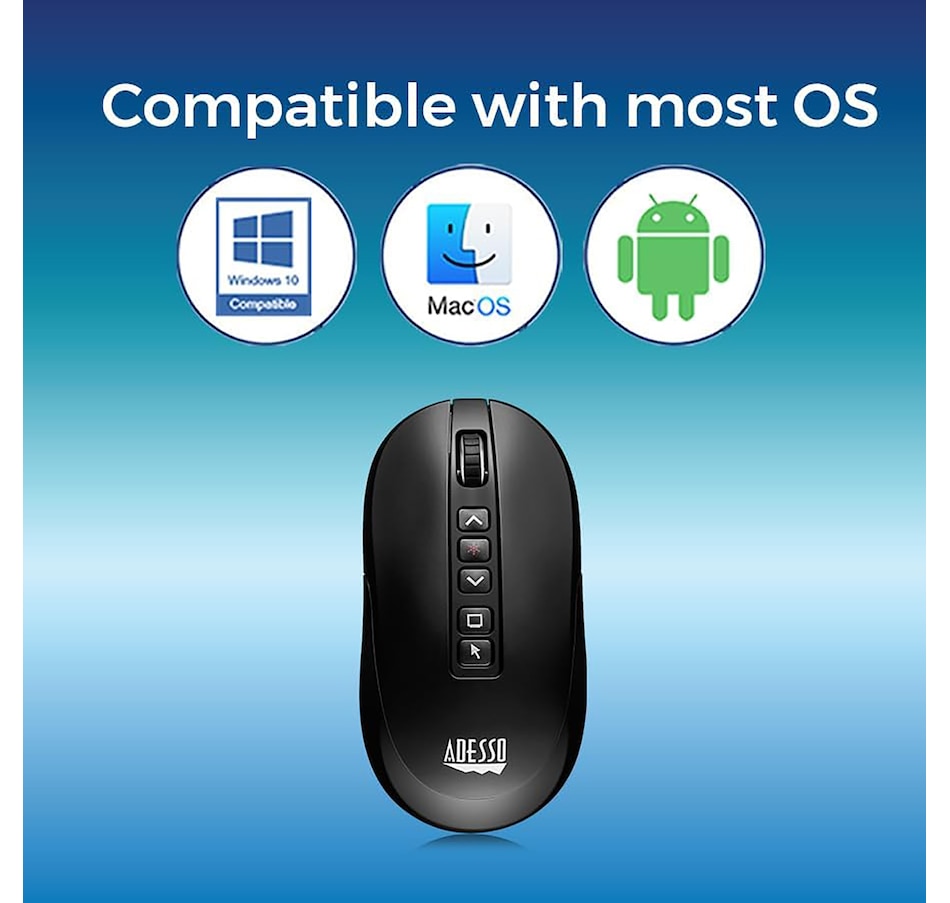 Image 701538_ALTMORE4.jpg, Product 701-538 / Price $119.99, Adesso iMouse P40 Wireless Air Mouse Presentation Clicker with Laser Pointer from Adesso on TSC.ca's Electronics department