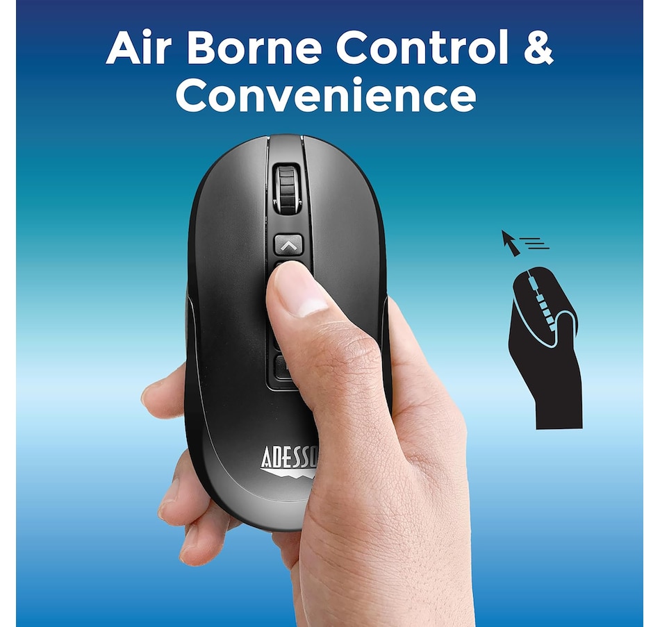 Image 701538_ALTMORE5.jpg, Product 701-538 / Price $119.99, Adesso iMouse P40 Wireless Air Mouse Presentation Clicker with Laser Pointer from Adesso on TSC.ca's Electronics department