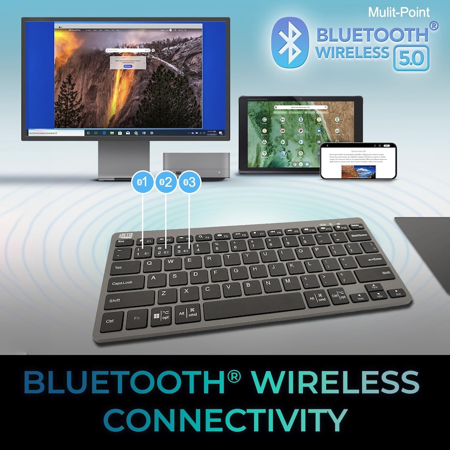 Image 701542_ALTMORE2.jpg, Product 701-542 / Price $54.99, Adesso EasyTouch 7300 Wireless Keyboard (Canadian French) from Adesso on TSC.ca's Electronics department